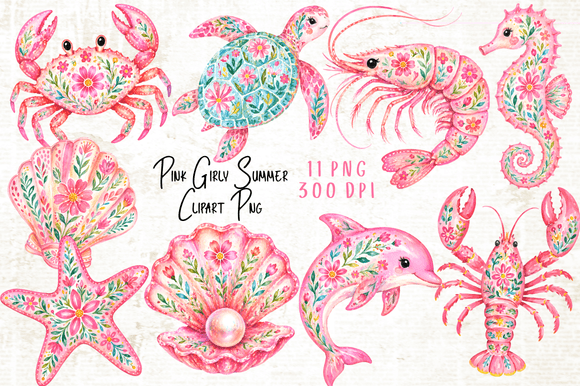 Download Pink Girly Summer Clipart PNG - Png Collection