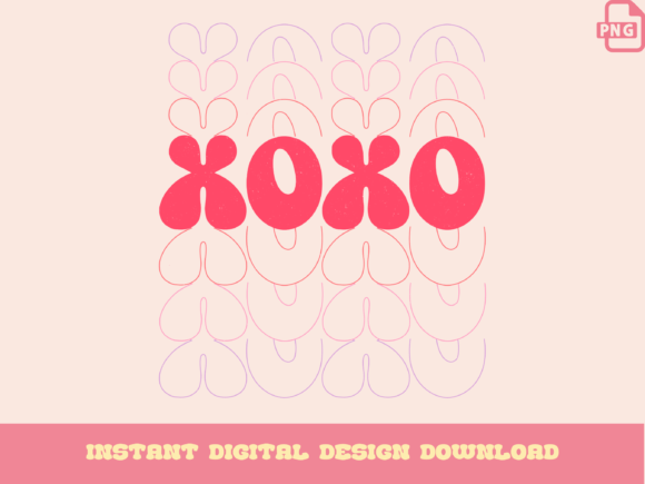 Download Love XOXO Design, Groovy Valentines PNG - Png Collection