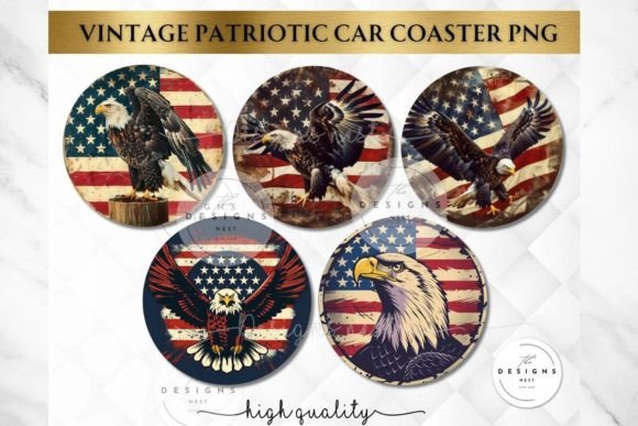 Download Patriotic Eagle Car Coaster PNG Bundle - Png Collection