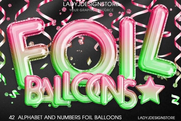 Download Ombre Pink Green Foil Balloon - Premium Bundle