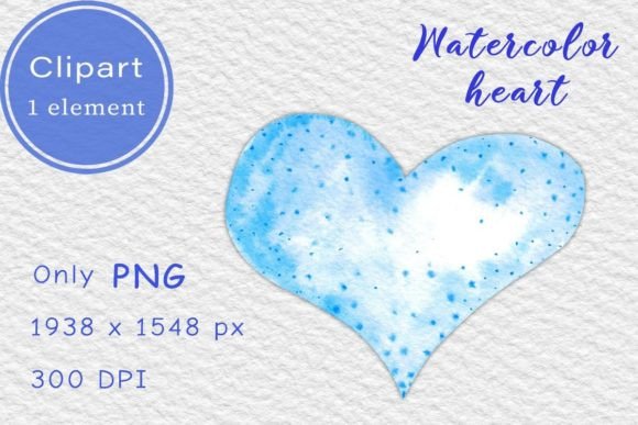 Download Blue Watercolor Heart. PNG Clipart - Png Collection