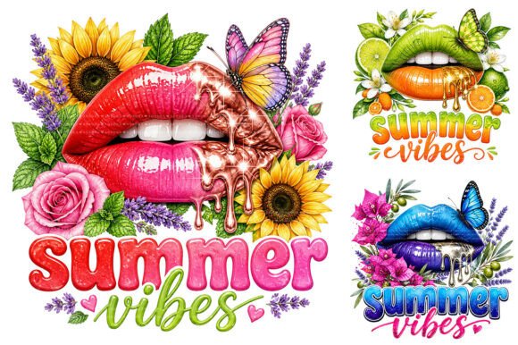Download Summer Vibes Dripping Lips PNG - Png Collection