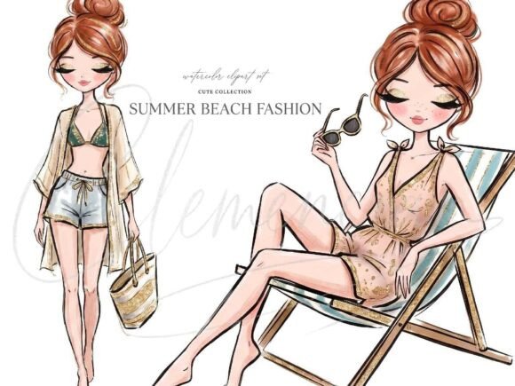 Download Beach Fashion Girl Clipart PNG - Png Collection