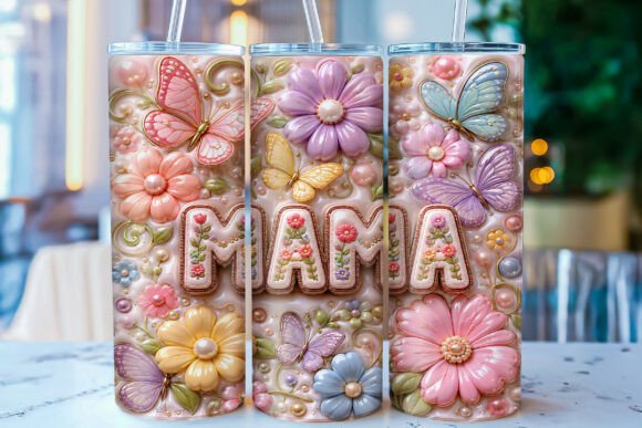 Download Inflated Mama Floral Tumbler Wrap PNG - Png Collection
