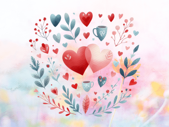 Download Watercolor Hearts Valentines Day Clipart - Valentines day Collection