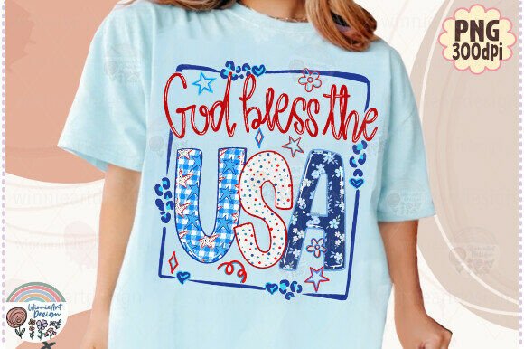 Download God Bless the USA Preppy 4th of July PNG - Png Collection
