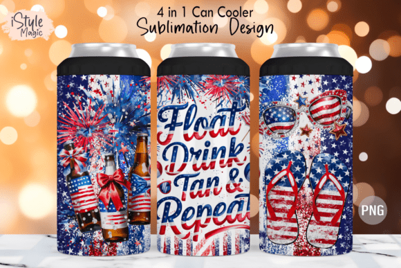 Download 4th of July Summer Can Cooler Wrap PNG - Png Collection