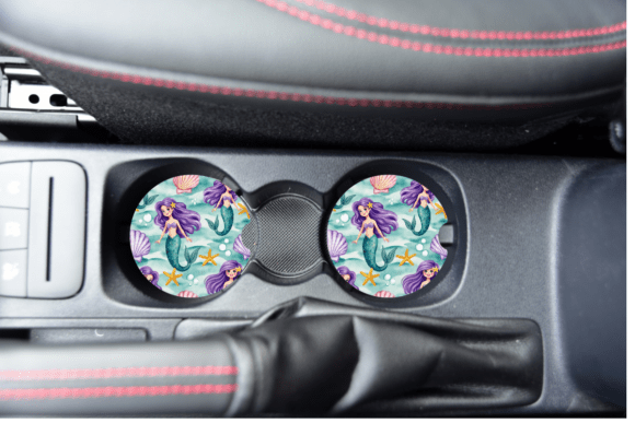 Download Purple Mermaid Pattern Car Coaster PNG - Png Collection