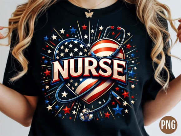 Download Patriotic Fourth of July Nurse Heart PNG - Png Collection